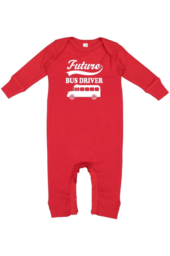 Future Bus Driver Shirt Childs Occupation Baby Romper Coveralls