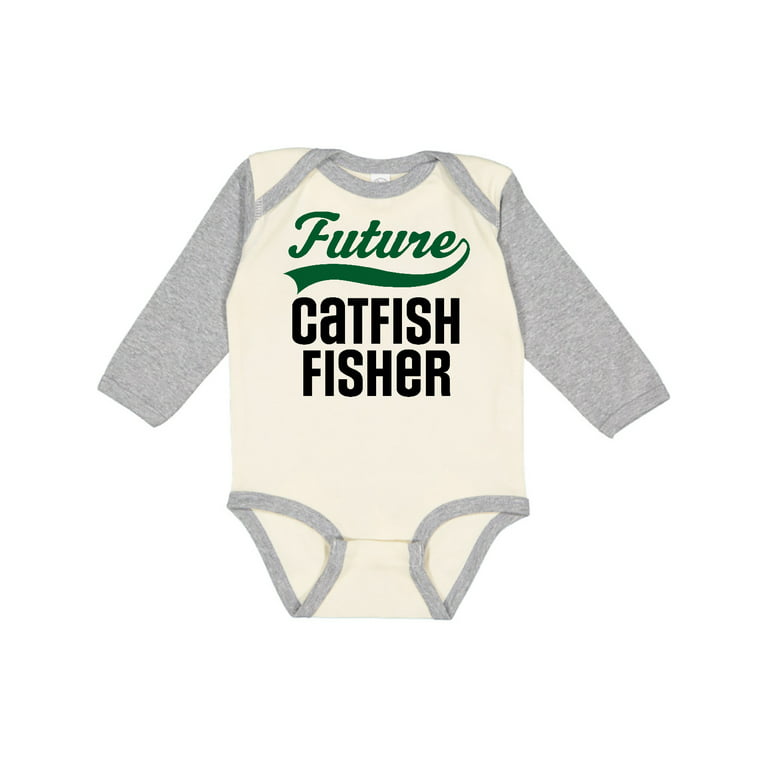 Inktastic Future Catfish Fisherman Boys or Girls Long Sleeve Baby