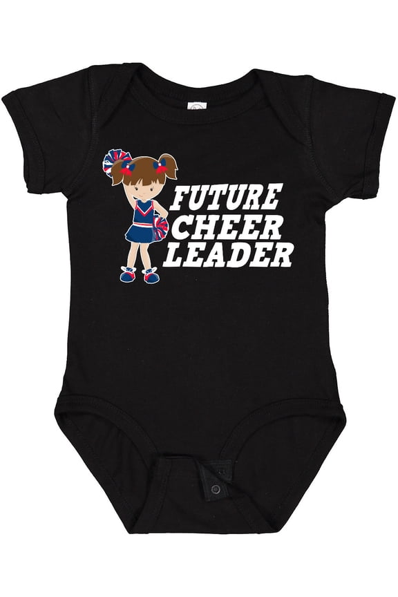 Future Cheerleader White Girls Baby Bodysuit