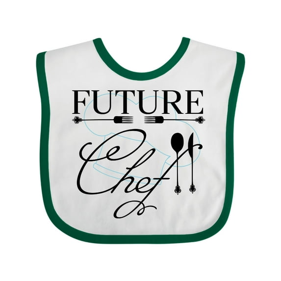 Inktastic Future Chef with Silverware and Hat Boys or Girls Baby Bib