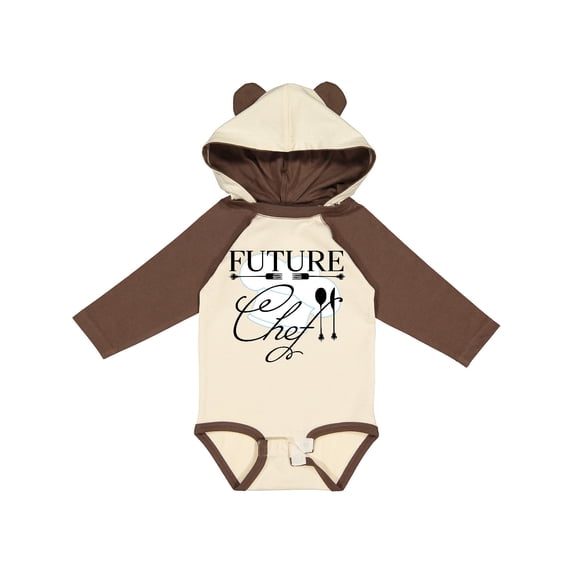 Inktastic Future Chef with Silverware and Hat Boys or Girls Long Sleeve Baby Bodysuit