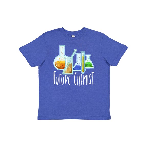 Inktastic Future Chemist with Beakers, Test Tubes and Formulas Youth T-Shirt