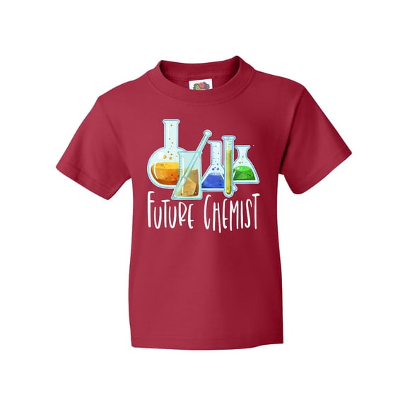 Inktastic Future Chemist with Beakers, Test Tubes and Formulas Youth T-Shirt