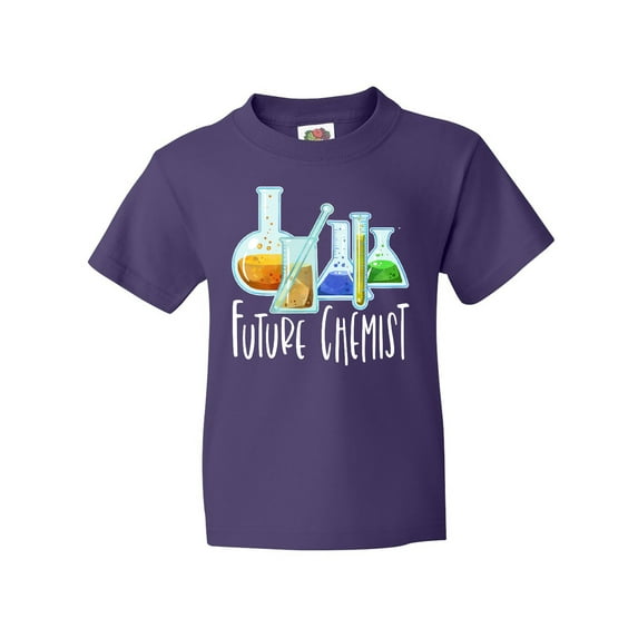 Inktastic Future Chemist with Beakers, Test Tubes and Formulas Youth T-Shirt
