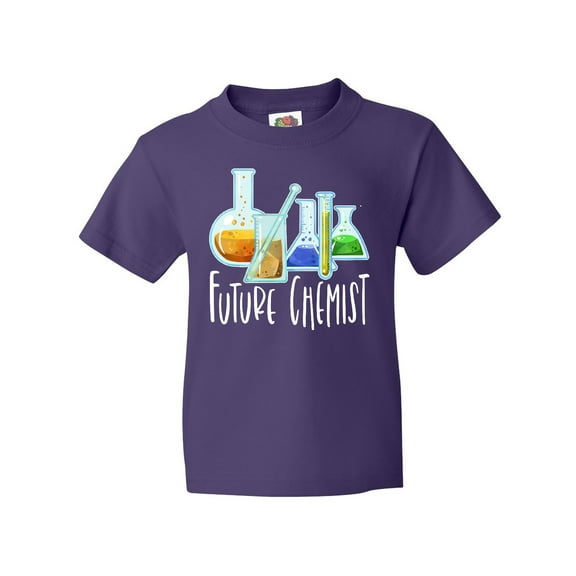 Inktastic Future Chemist with Beakers, Test Tubes and Formulas Youth T-Shirt