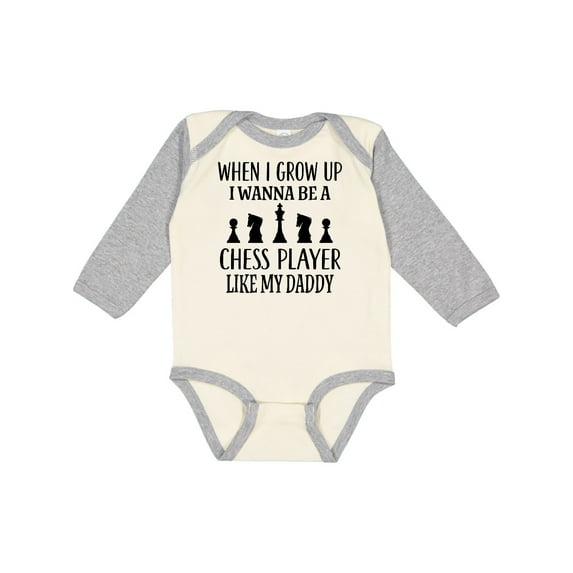 Inktastic Future Chess Player Like Daddy Boys or Girls Long Sleeve Baby Bodysuit