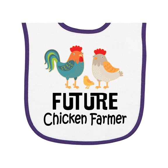 Inktastic Future Chicken Farmer Childs Baby Terry Cloth Bib