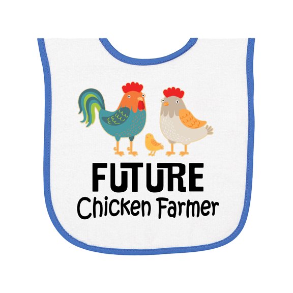 Inktastic Future Chicken Farmer Childs Baby Terry Cloth Bib