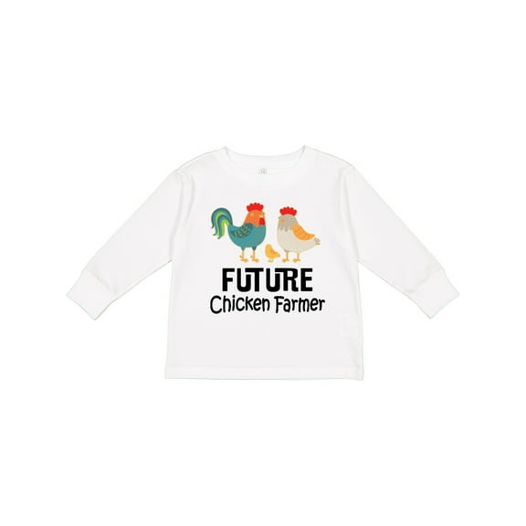 Inktastic Future Chicken Farmer Childs Boys or Girls Long Sleeve Toddler T-Shirt