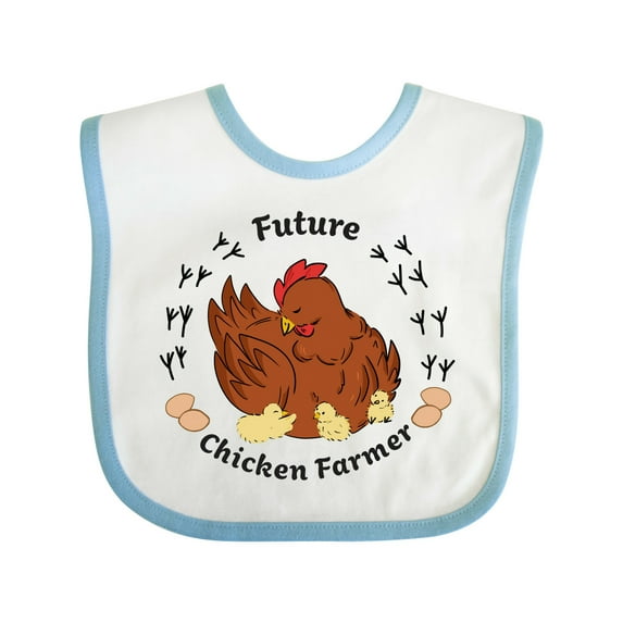 Inktastic Future Chicken Farmer-Mother Hen and Chicks Boys or Girls Baby Bib