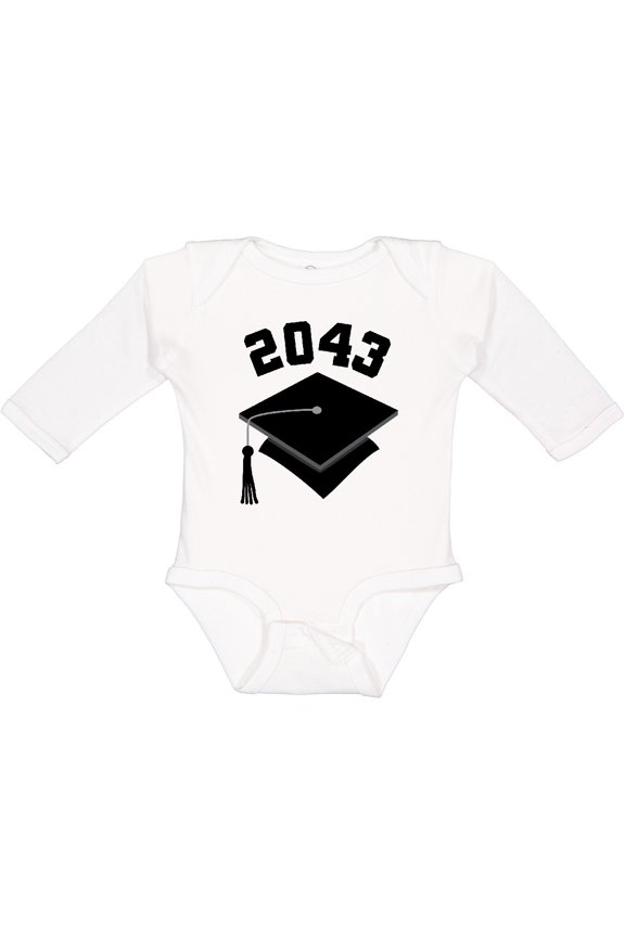 Future Class of 2043 Graduate Boys or Girls Long Sleeve Baby Bodysuit