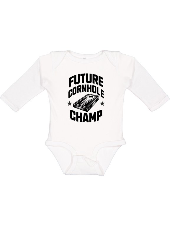 Future Cornhole Champ Lawn Game Boys or Girls Long Sleeve Baby Bodysuit