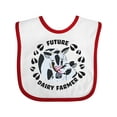 thumbnail image 1 of Inktastic Future Dairy Farmer with Cute Black and White Holstein Cows Boys or Girls Baby Bib, 1 of 4