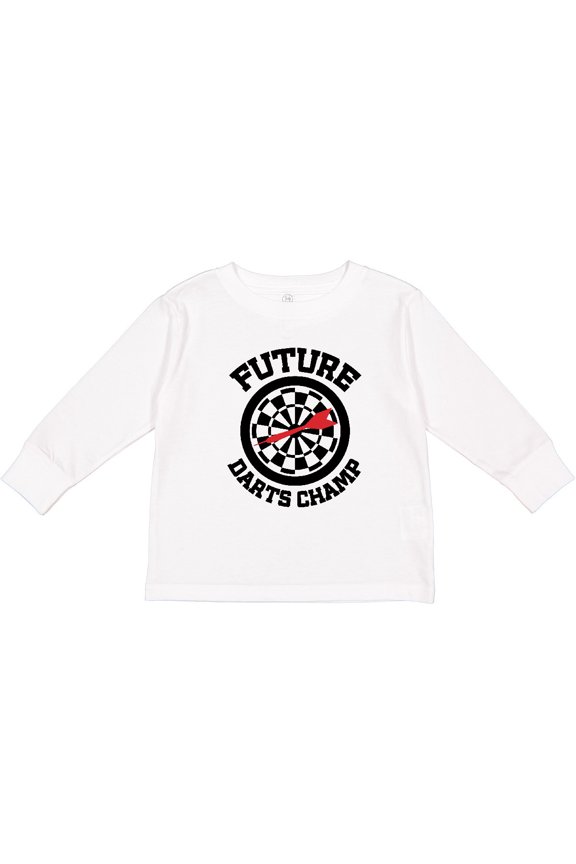 Future Darts Champ Boys or Girls Long Sleeve Toddler T-Shirt