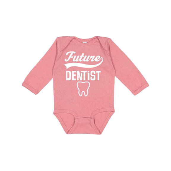 Inktastic Future Dentist Kids Tooth Boys or Girls Long Sleeve Baby Bodysuit