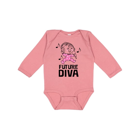 Inktastic Future Diva Baby Girl Singer Girls Long Sleeve Baby Bodysuit
