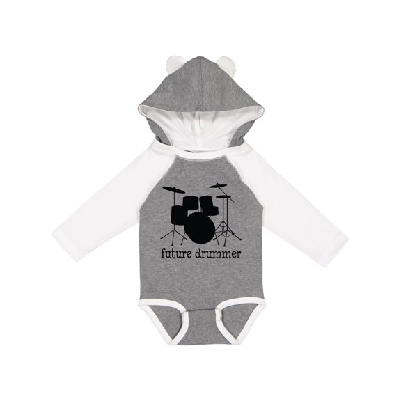 Inktastic Future Drummer Boys or Girls Long Sleeve Baby Bodysuit