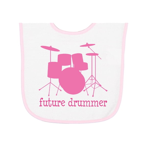 Inktastic Future Drummer Girls Baby Terry Cloth Bib