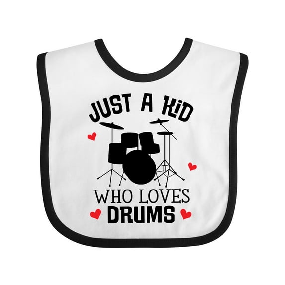 Inktastic Future Drummer Kid Loves Drums Boys or Girls Baby Bib