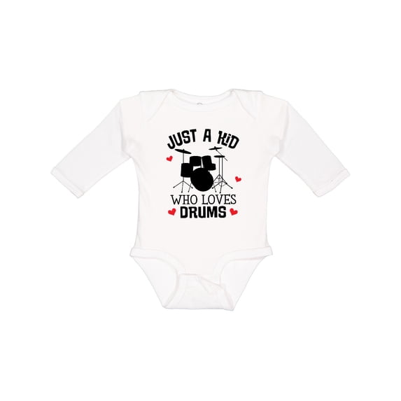 Inktastic Future Drummer Kid Loves Drums Boys or Girls Long Sleeve Baby Bodysuit