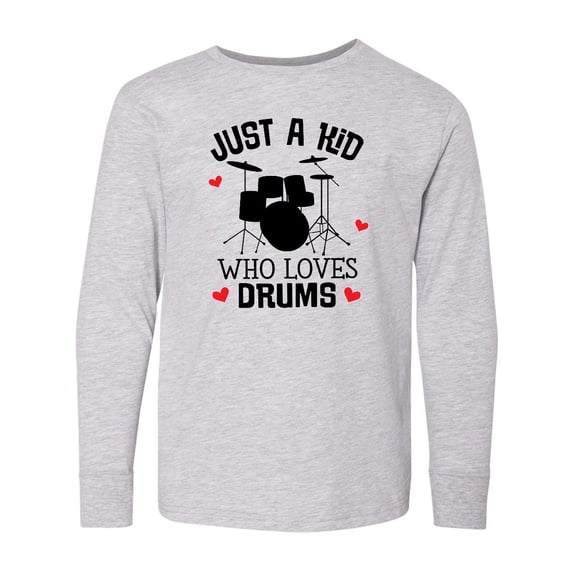 Inktastic Future Drummer Kid Loves Drums Long Sleeve Youth T-Shirt