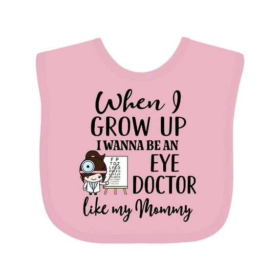 Inktastic Future Eye Doctor Like Mommy Optometrist Girls Baby Bib