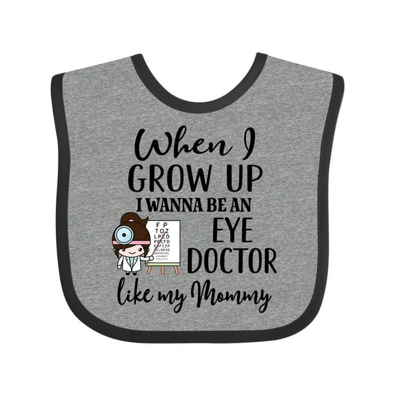 Inktastic Future Eye Doctor Like Mommy Optometrist Girls Baby Bib