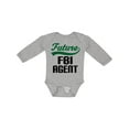 thumbnail image 1 of Inktastic Future Fbi Agent Childs Job Boys Long Sleeve Baby Bodysuit, 1 of 5