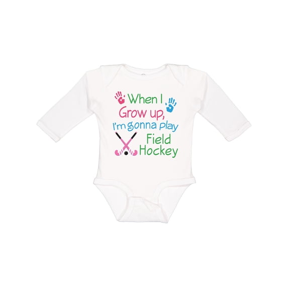 Inktastic Future Field Hockey Player Boys or Girls Long Sleeve Baby Bodysuit