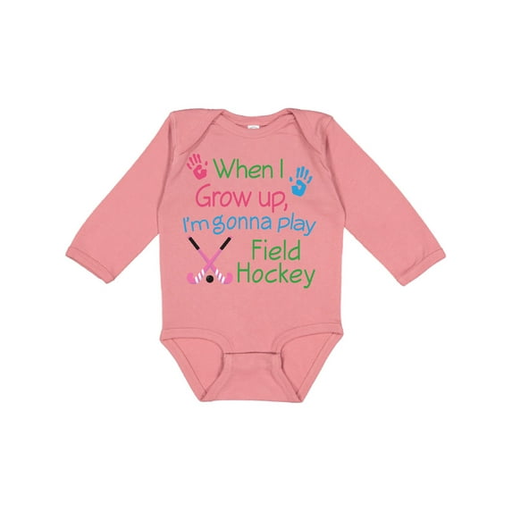 Inktastic Future Field Hockey Player Boys or Girls Long Sleeve Baby Bodysuit