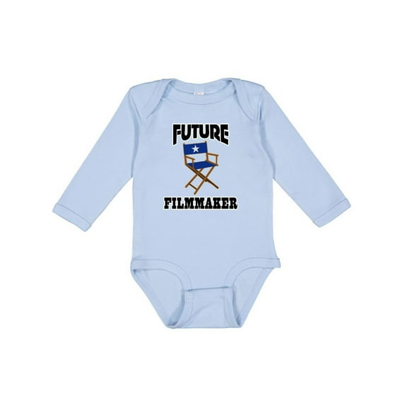 Inktastic Future Filmmaker Director Chair Boys or Girls Long Sleeve Baby Bodysuit