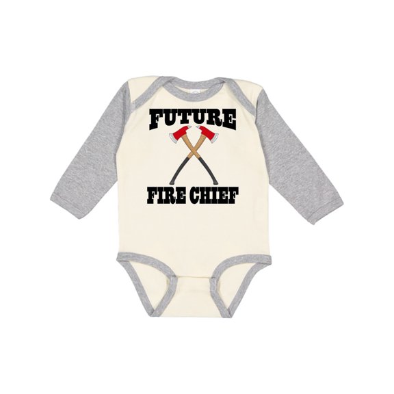 Inktastic Future Fire Chief Firefighter Boys or Girls Long Sleeve Baby Bodysuit