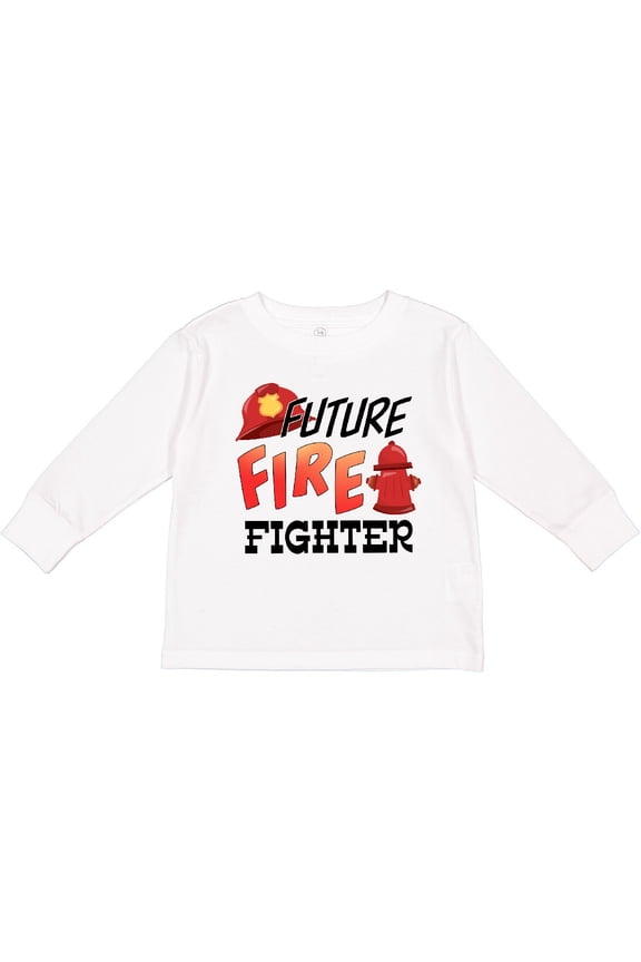 Future Fire Fighter Boys or Girls Long Sleeve Toddler T-Shirt