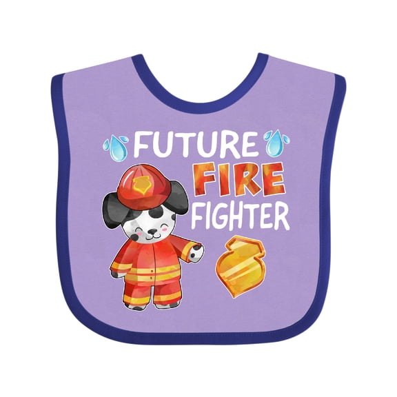 Inktastic Future Fire Fighter with Cute Dalmatian Dog Boys or Girls Baby Bib