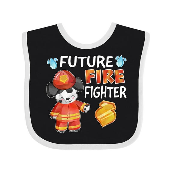 Inktastic Future Fire Fighter with Cute Dalmatian Dog Boys or Girls Baby Bib