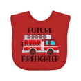 thumbnail image 1 of Inktastic Future Firefighter Red Fire Truck Engine Boys or Girls Baby Bib, 1 of 4
