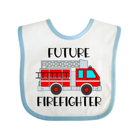 Inktastic Future Firefighter Red Fire Truck Engine Boys or Girls Baby Bib