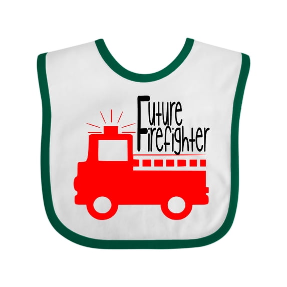 Inktastic Future Firefighter Cute Red Firetruck Boys or Girls Baby Bib