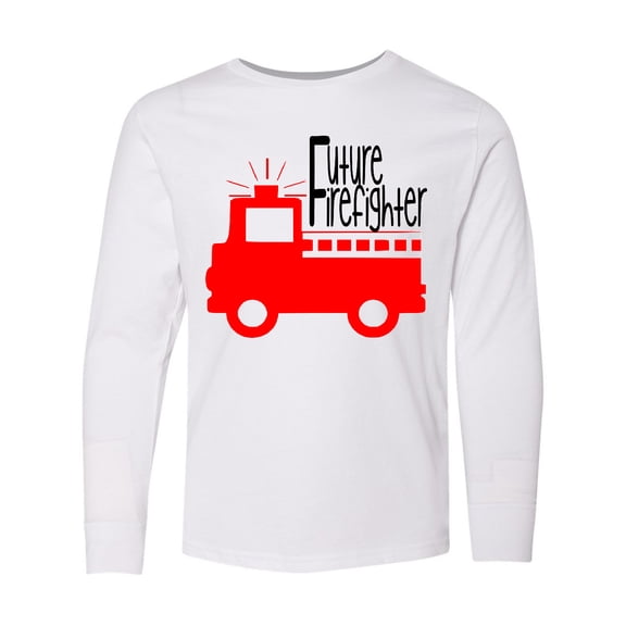 Inktastic Future Firefighter Cute Red Firetruck Long Sleeve Youth T-Shirt
