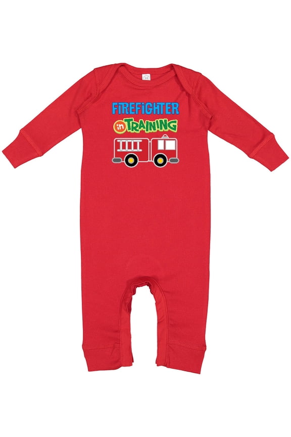 Future Firefighter Kids Fireman Baby Romper Coveralls