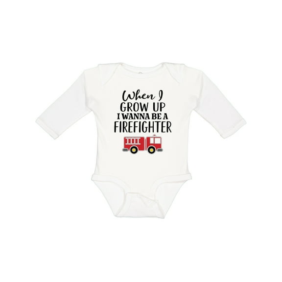 Inktastic Future Firefighter Kids Fireman Boys Long Sleeve Baby Bodysuit