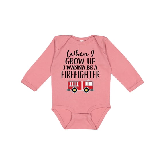 Inktastic Future Firefighter Kids Fireman Boys Long Sleeve Baby Bodysuit