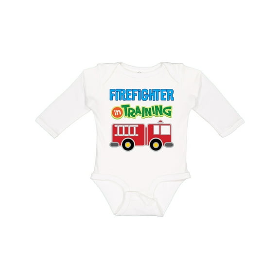 Inktastic Future Firefighter Kids Fireman Boys Long Sleeve Baby Bodysuit