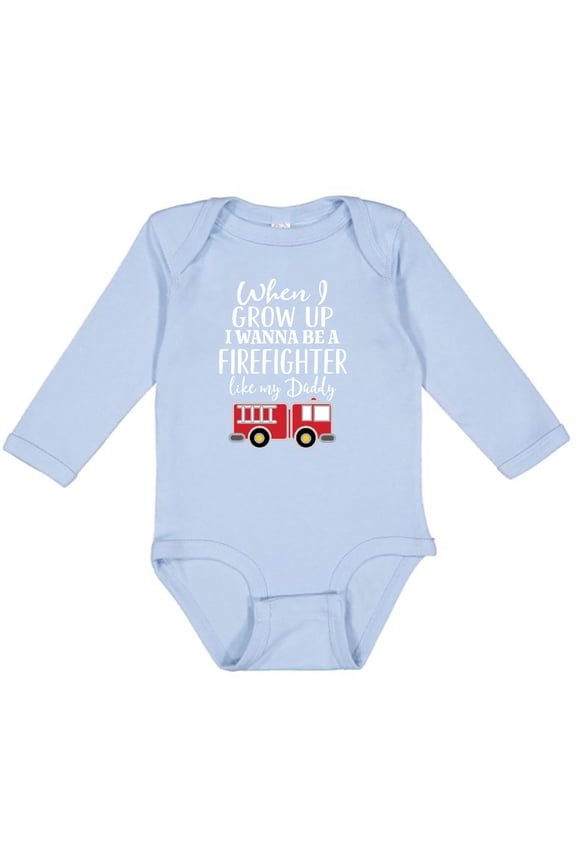 Future Firefighter Like Daddy Boys Long Sleeve Baby Bodysuit