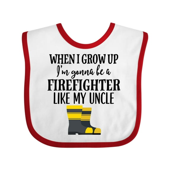 Inktastic Future Firefighter Like My Uncle Boys or Girls Baby Bib