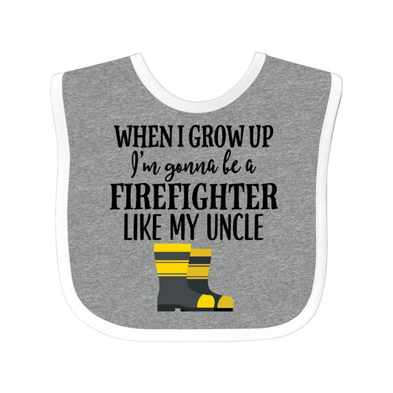 Inktastic Future Firefighter Like My Uncle Boys or Girls Baby Bib