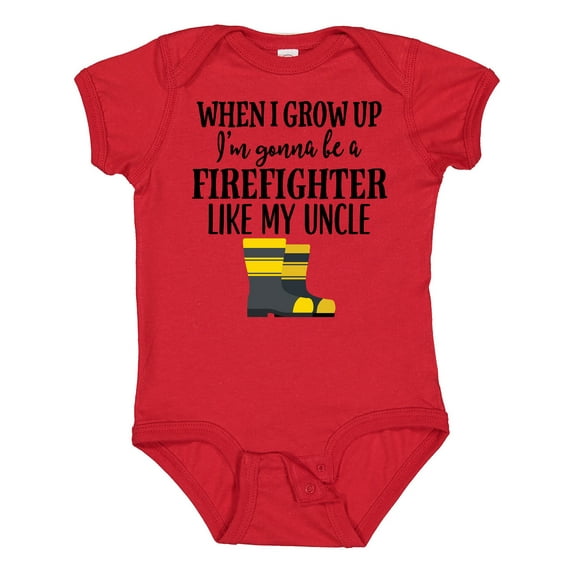 Inktastic Future Firefighter Like My Uncle Boys or Girls Baby Bodysuit