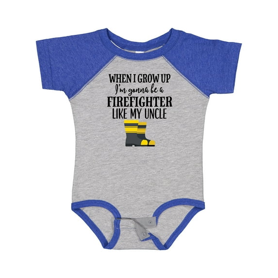Inktastic Future Firefighter Like My Uncle Boys or Girls Baby Bodysuit