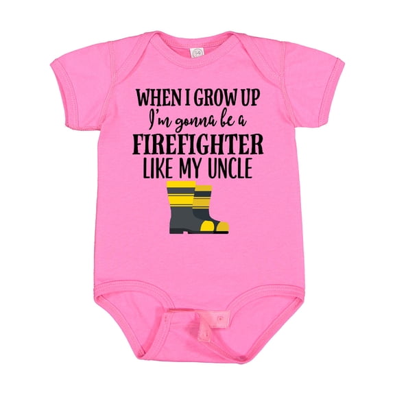Inktastic Future Firefighter Like My Uncle Boys or Girls Baby Bodysuit