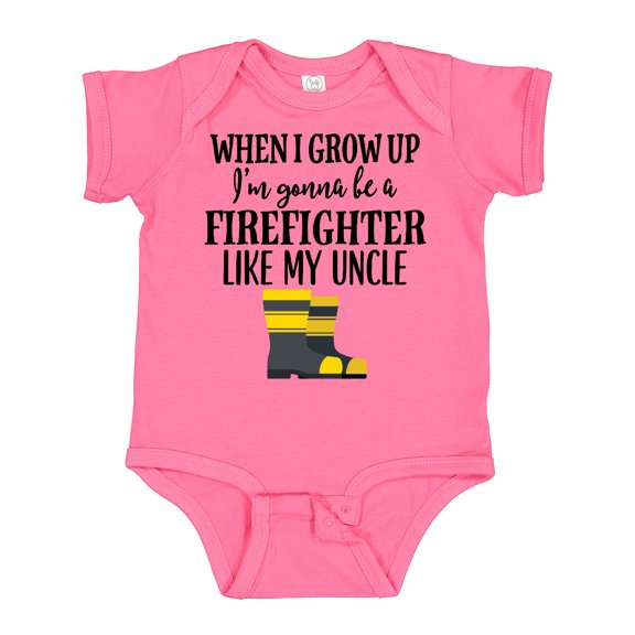 Inktastic Future Firefighter Like My Uncle Boys or Girls Baby Bodysuit
